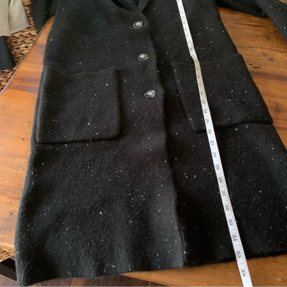 Ann Taylor NWT Speckled Flecked Black Long Sweater Coat Duster Sz 6P - Picture 10 of 15